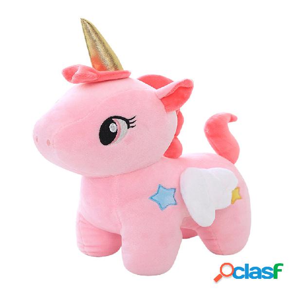 Azul / Rosa Almohada de felpa de unicornio de 3 tamaños,