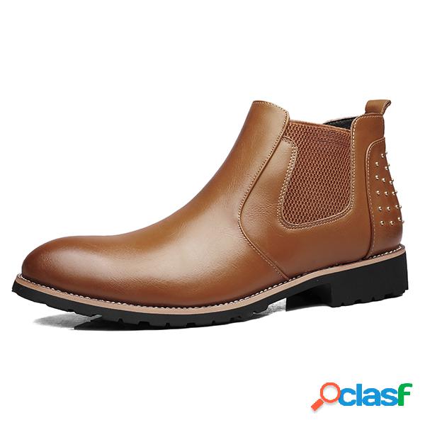 Botines chelsea estilo británico de cuero vacuno con