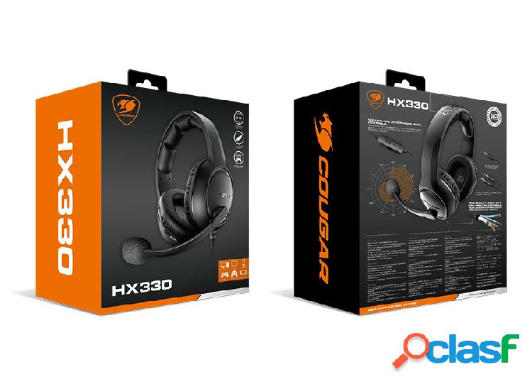 Cougar Audífonos Gamer HX330, Alámbrico, 3.5mm, Negro