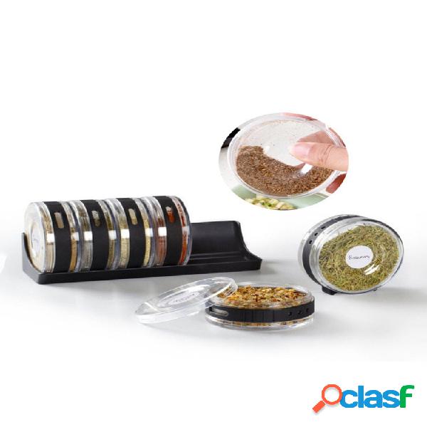 Creative Six Girds Spice Jars Roller Shape Seasoning Jar Set