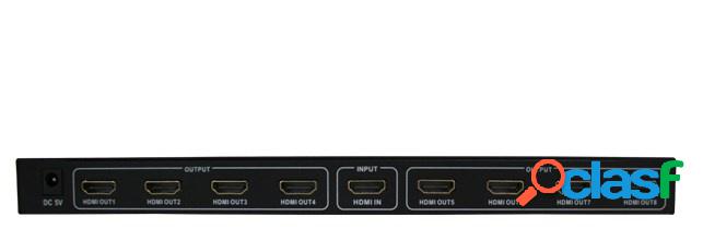 Enson Video Splitter HDMI, 8 Salidas, Negro