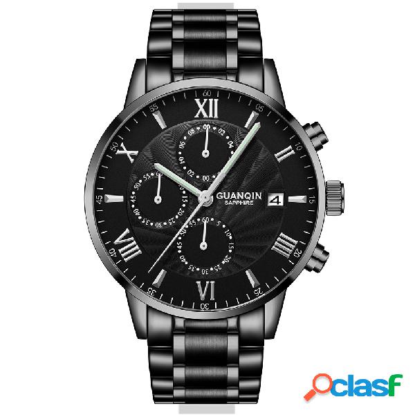 GUANQIN Relojes de cuarzo para hombre Reloj de pulsera de
