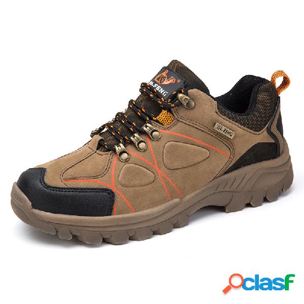 Hombres Suede antideslizante usable al aire libre zapatillas