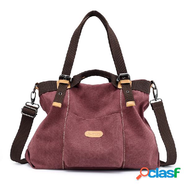 KVKY Bolsos de mano de lona vendimia Bolsillos delanteros