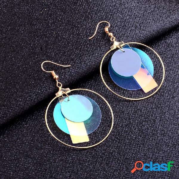 Lentejuelas irregulares de moda Colgante Pendientes Metal