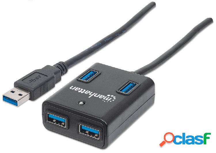 Manhattan Hub USB 3.0 de Supervelocidad, 4x USB A, 5000