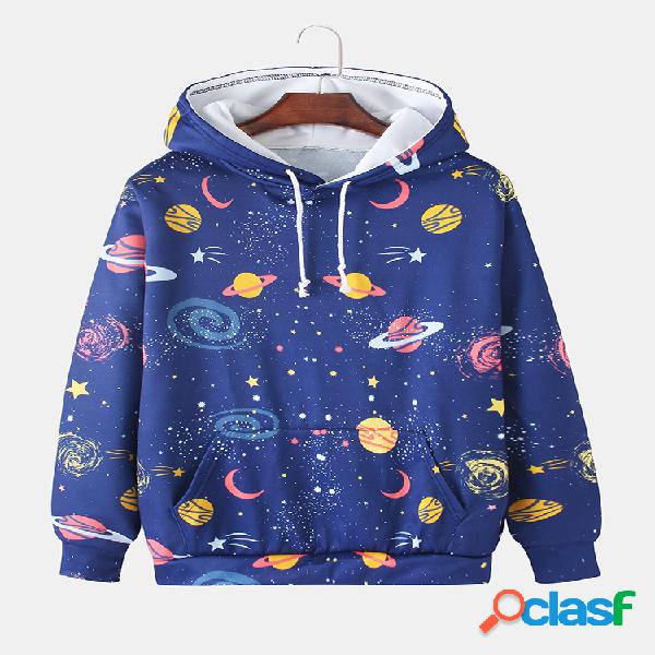 Mens Allover Space Patrón Imprimir sudaderas con capucha