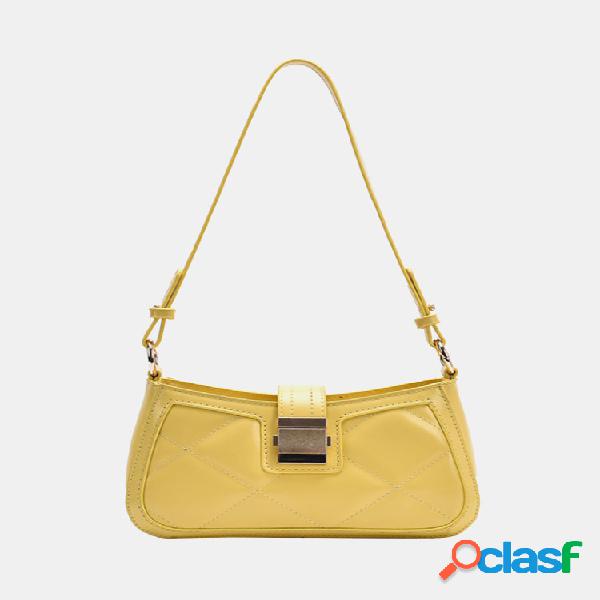 Mujer PU cerradura Argyle Shoulder Bolsa Bolso