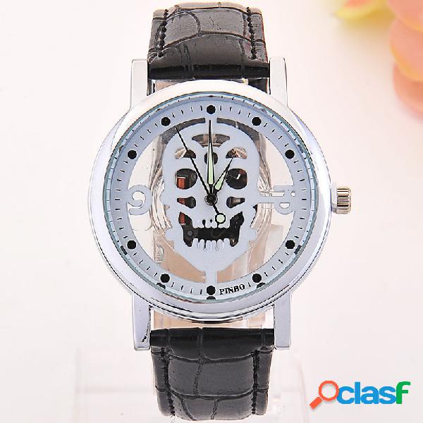 Reloj de cuarzo de cráneo moderno Reloj de los hombres de