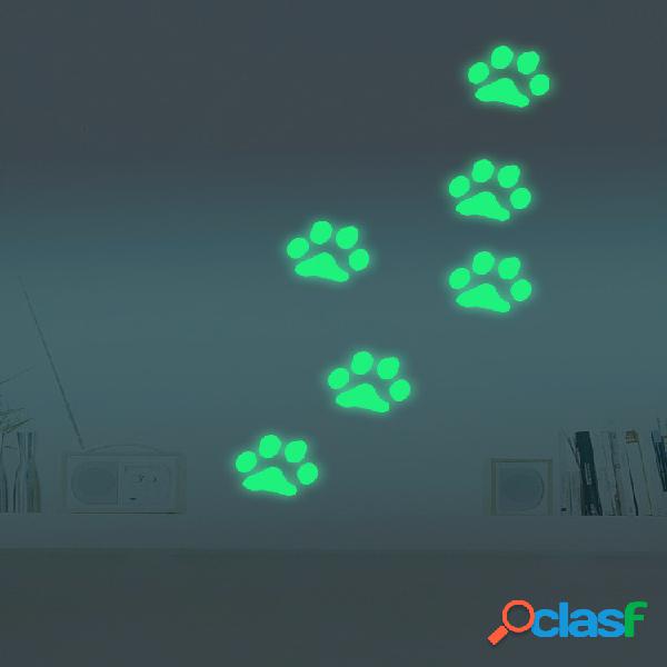 6PCS luminosa huella fluorescente habitación de los niños