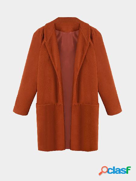 Abrigo Maxi Naranja con Bolsillos