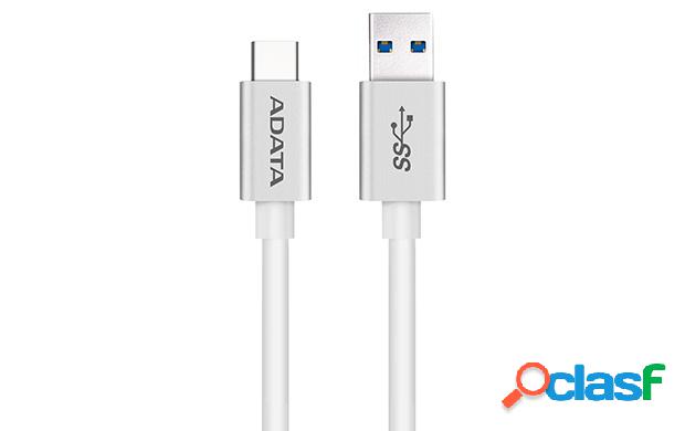 Adata Cable USB C Macho - USB A Macho, 1 Metro, Blanco