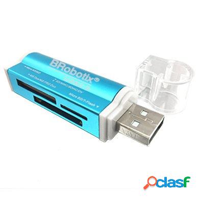 BRobotix Lector de Memoria 180420A, MS Duo/MicroSD/SD, USB