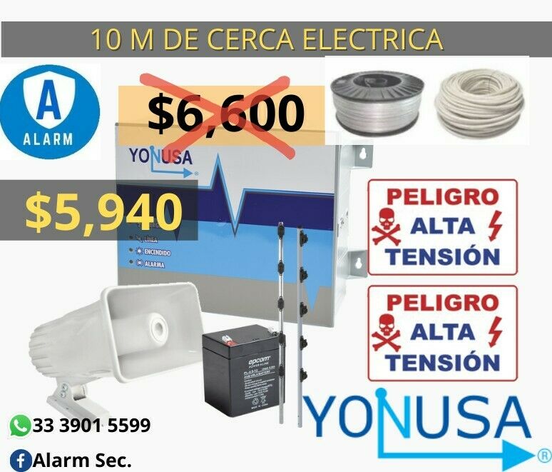 CERCA ELECTRICA 10 METROS $ CON DESCUENTO INSTLACION