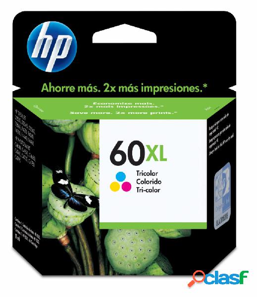 Cartucho HP 60XL Tricolor Original, 440 Páginas