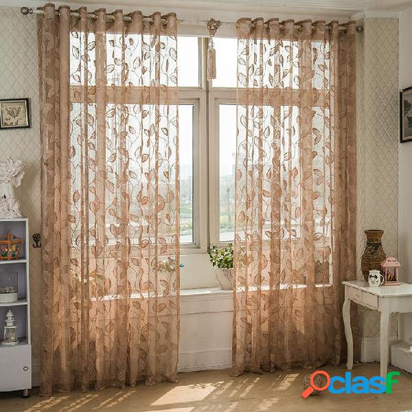 Cortinas transparentes de gasa transpirables de 2 paneles,