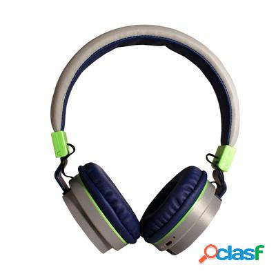 Ginga Audífonos GI16ADJ02BT, Bluetooth, Inalámbrico, Gris