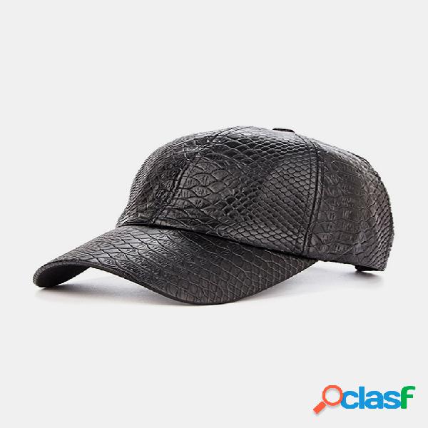 Gorra de béisbol clásica grabada de PU para hombres