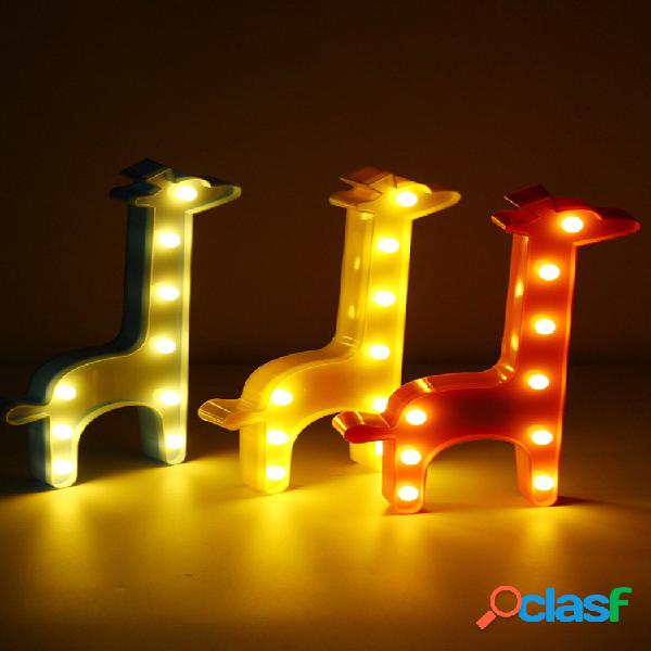 Lindo jirafa LED noche de la luz de la pared de la batería