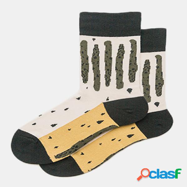 Men And Mujer In Tube calcetines Stripes Art Sense Tendencia