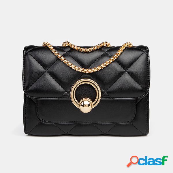 Mujer Chains Hardware Argyle Crossbody Bolsa Hombro Bolsa