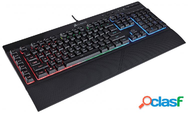 Teclado Gamer Corsair K55 RGB (SP), Alámbrico, Negro