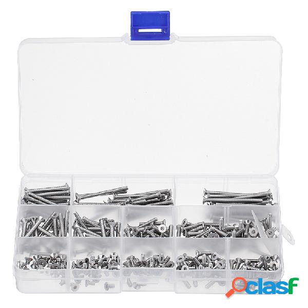 260Pcs M3 304 de acero inoxidable Socket hexagonal cabeza