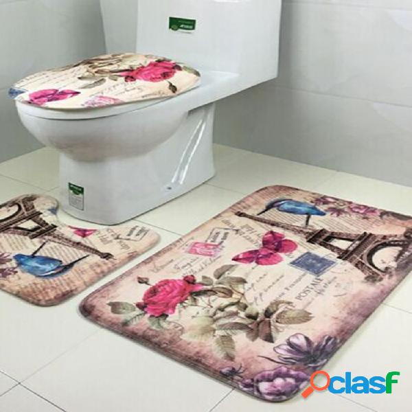 3 piezas Cuarto de baño antideslizante cubierta de asiento