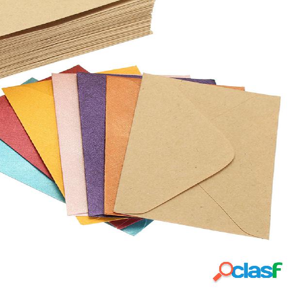50 piezas vendimia Pequeño Colorful Mini sobres de papel en
