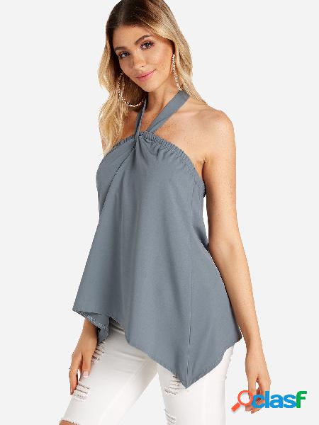Chaleco sin mangas cabestro con diseño de lazo gris