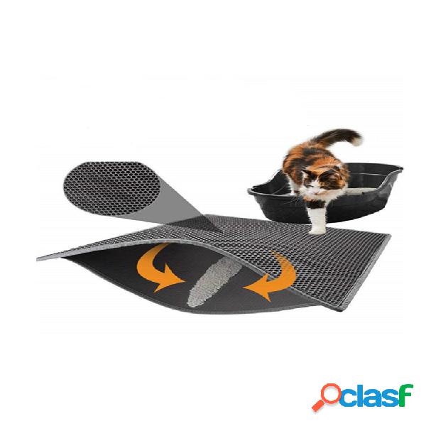 MECO Portátil de doble capa Gato Litter Foam Mat Trapper