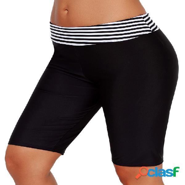Plus Pantalones cortos de talle alto con rayas en la parte