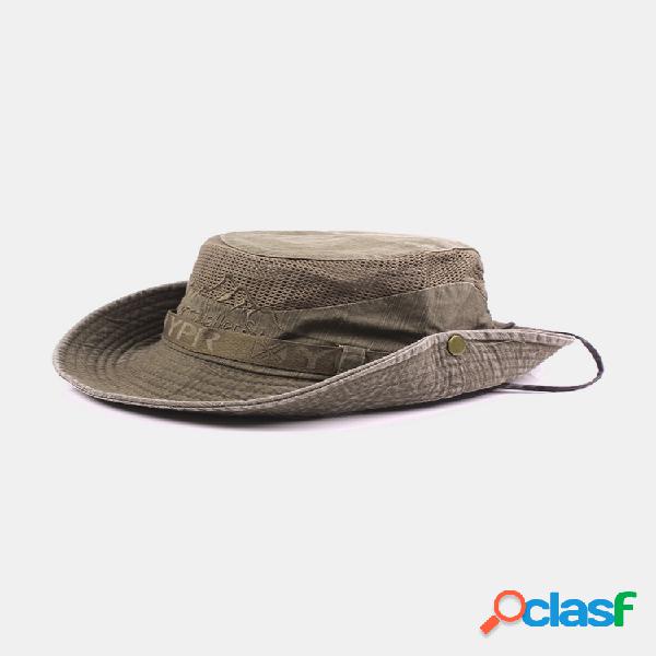 Sombrero de pescador veraniego de algodón con bordado con