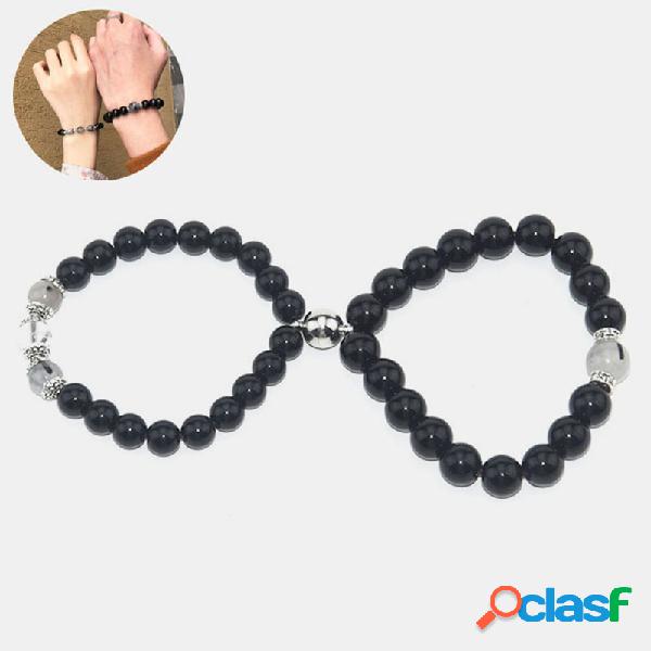 2 piezas de piedra natural Imán Hebilla Pulseras para