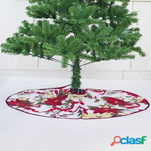 60/90 cm rojo impreso árbol de Navidad falda hogar árbol