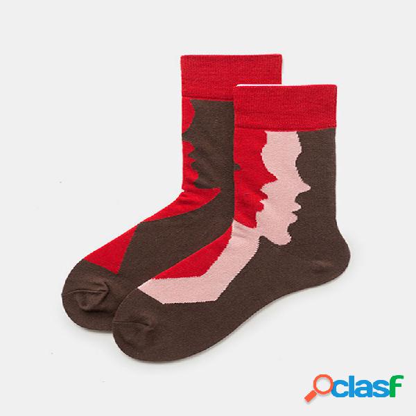 Artist Series Yin Yang Face calcetines Tendencia de algodón