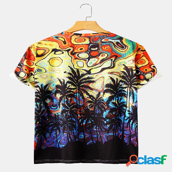 Camisetas de manga corta Abstract Van Gogh Starry Painting