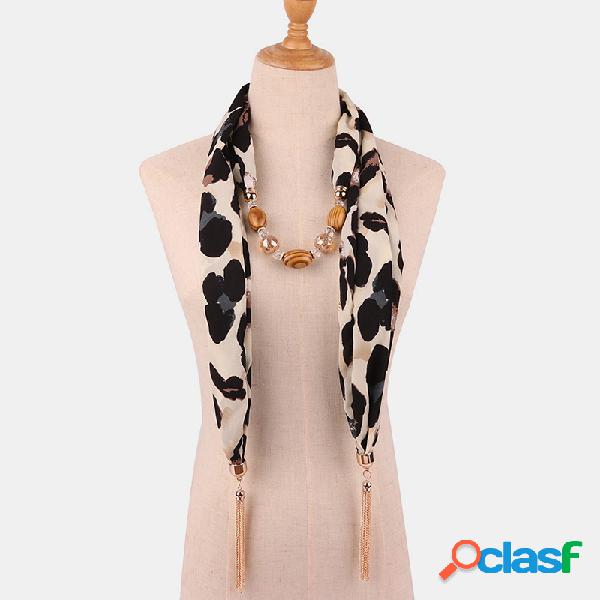 Collar de múltiples capas de gasa bohemia Collar de bufanda