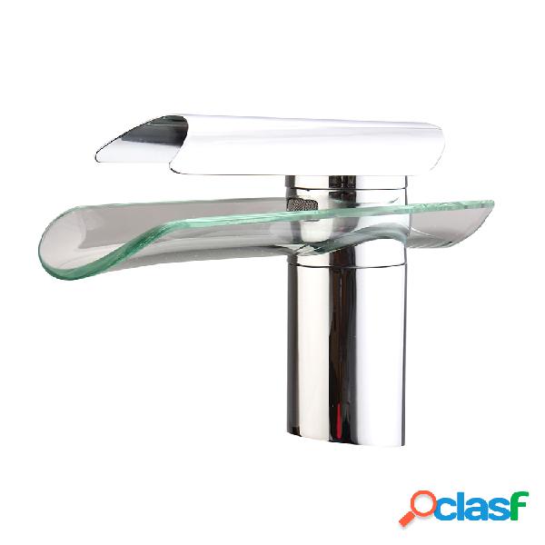 Glass Cuarto de baño Grifo de cascada para lavabo, grifo