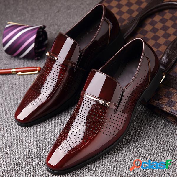 Hombres Microfibra Cuero Agujero Transpirable Casual Formal
