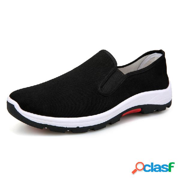 Hombres Old Tejido de Pekín Soft Zapatos casuales sin