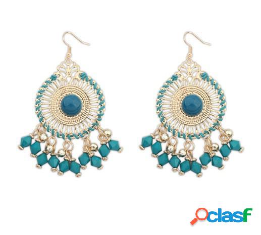 Hueco geométrico bohemio Colgante Pendientes Borlas de