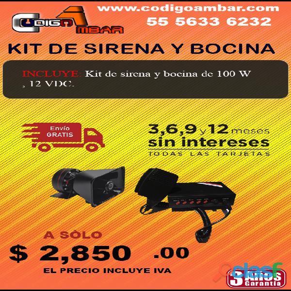 Kit de Sirena y Bocina para Vehiculo