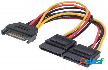 Manhattan Cable SATA Hembra - 2x SATA Macho, 15cm