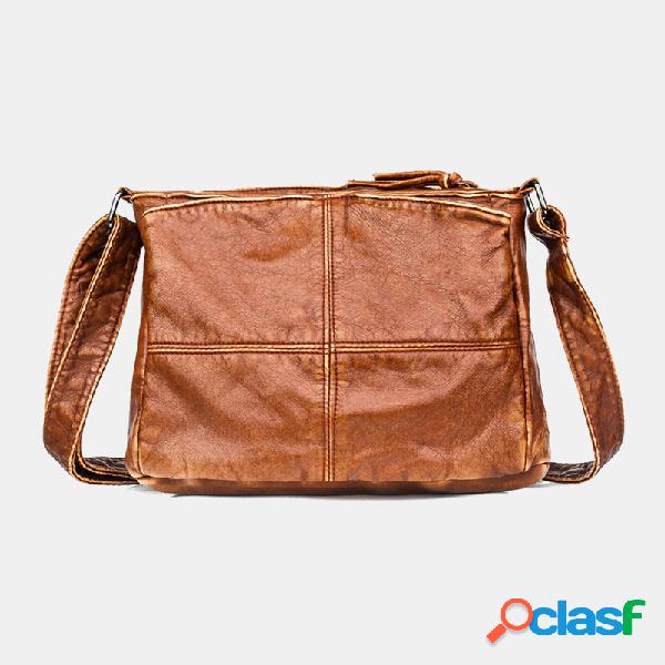 Mujer Solid Multi-pocket De mediana edad vendimia Crossbody
