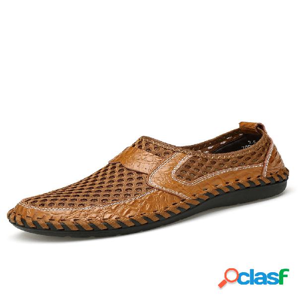 Para Hombres con Puntadas de Malla de Panal Slip On