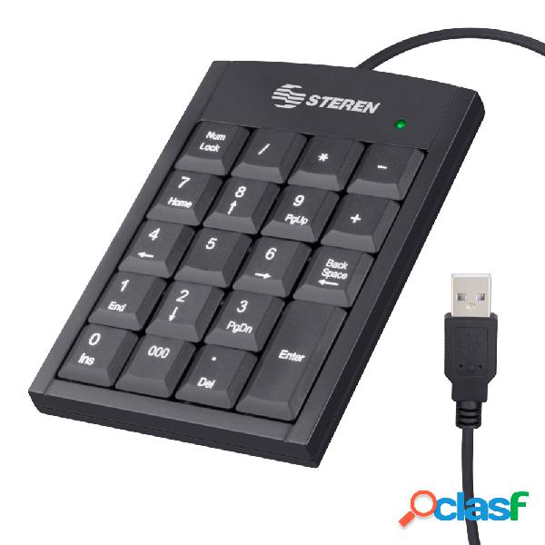 Steren Teclado Numérico COM-625, Alámbrico, USB, Negro