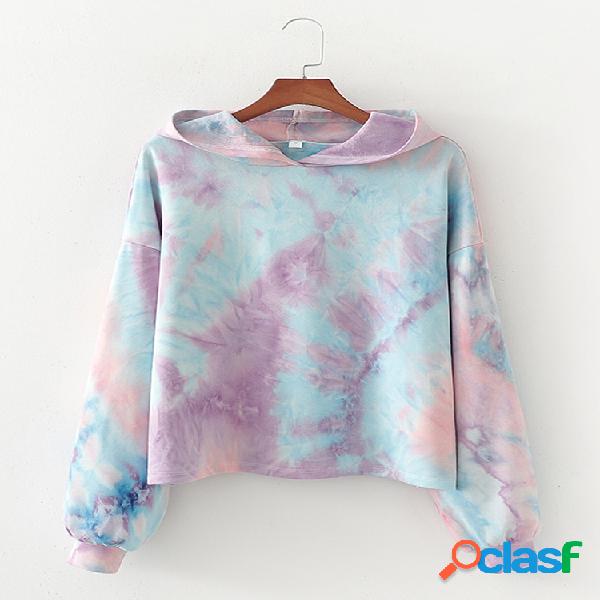 Tie Dye Ombre Printed Manga larga Capucha