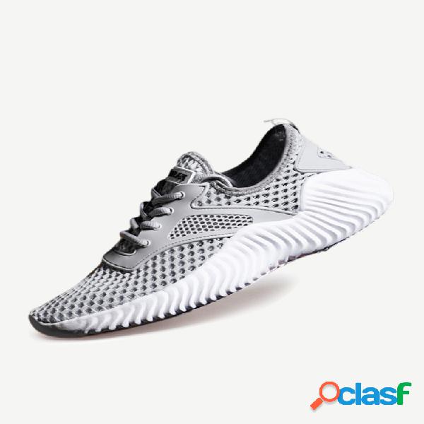 Zapatos deportivos de malla tejida Ji Fei, zapatos para
