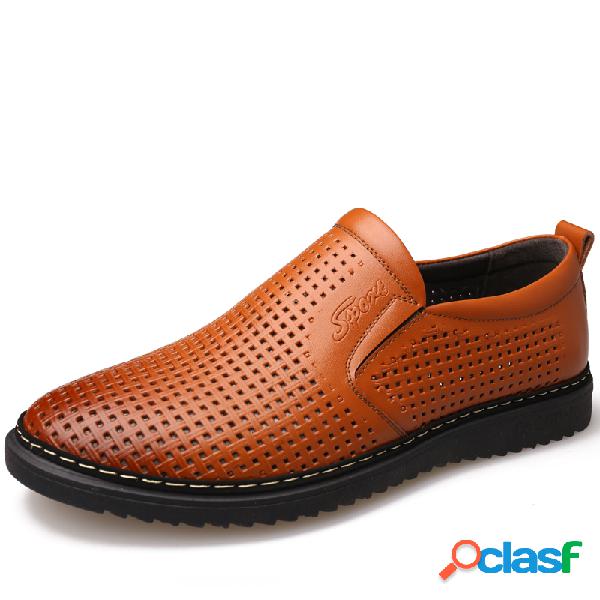Zapatos tejidos antideslizantes transpirables de cuero de